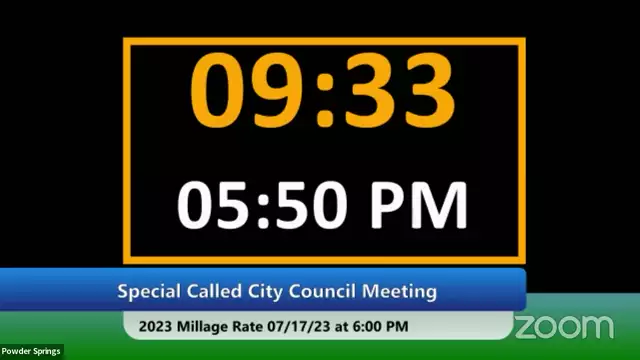 6 PM Special Called City Council 2023 Millage Rate 07/17/2023  on 17-Jul-23-21:43:35