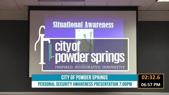 The City Council of the City of Powder Springs Personal Security Awareness Presentation on October 28, 2024 from 7 PM to 9 PM on 28-Oct-24-22:54:28