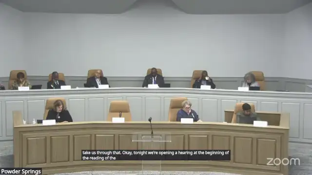 City of Powder Springs City Council Meeting 10/06/2025